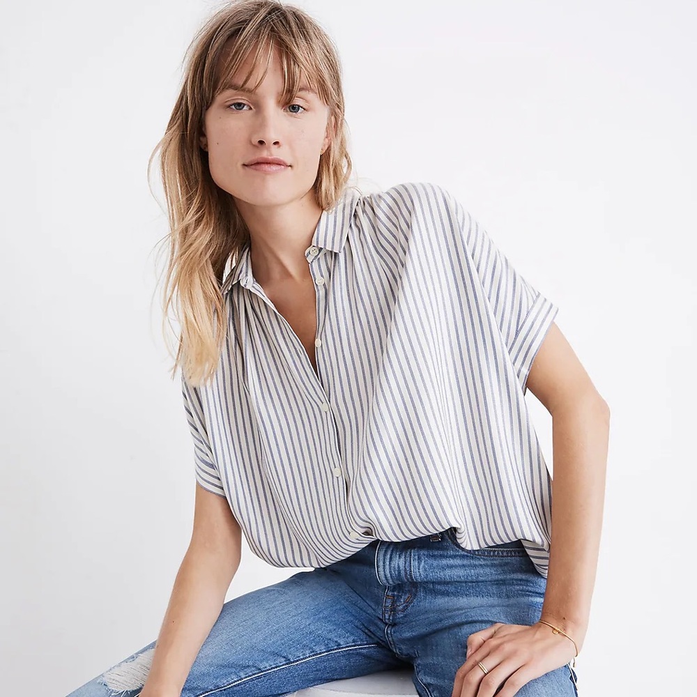 Madewell top | Central Shirt in Dalton Stripe, size small